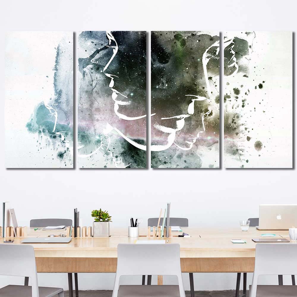 HD Picture Decorative Canvas on Wall abstract face white background