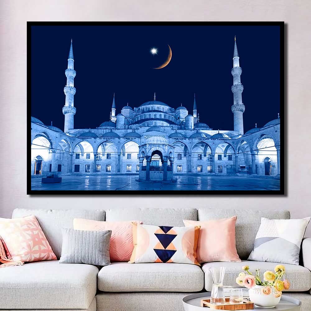 HD Picture Decorative Art Canvas blue mosque sultanahmet camii