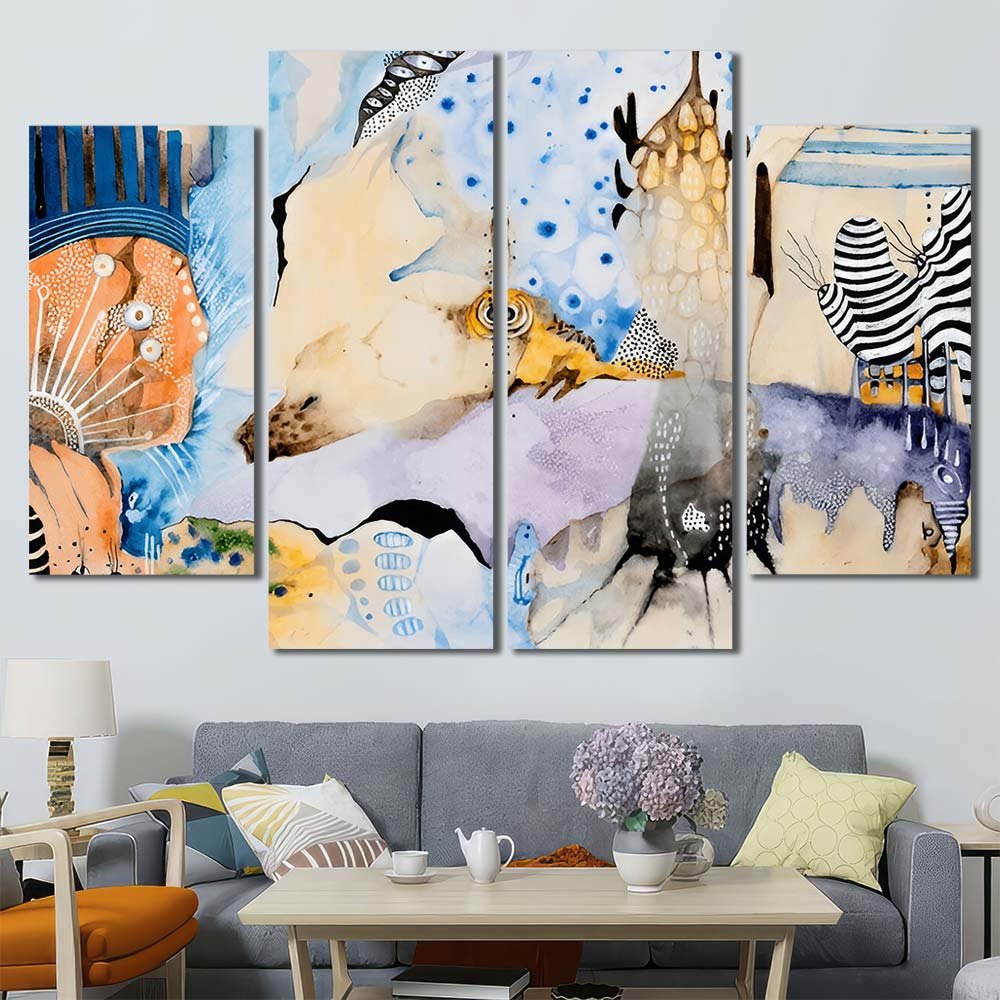 Printed Panels Canvas Watercolor Abstract Animal  AW01