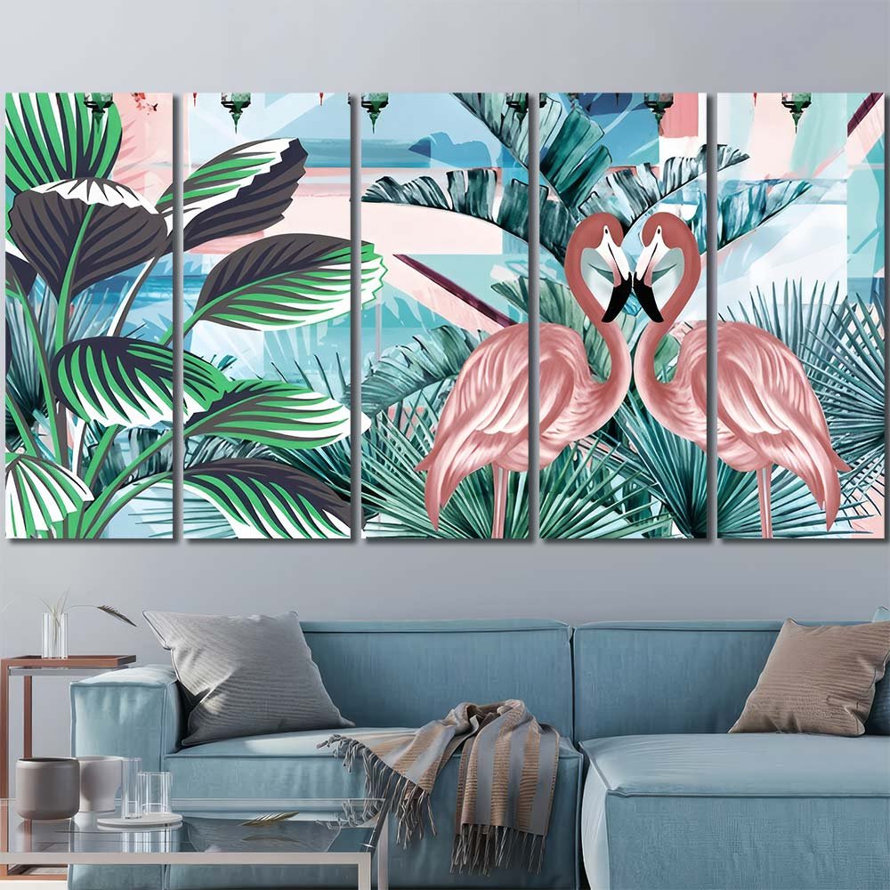 Picture HD Print Decorative Framed Wall Canvas Watercolor couple bird AW07